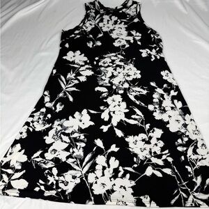 Karen Kane Black and White Floral Midi Dress